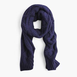 J. Crew Cable Knit Scarf in Navy